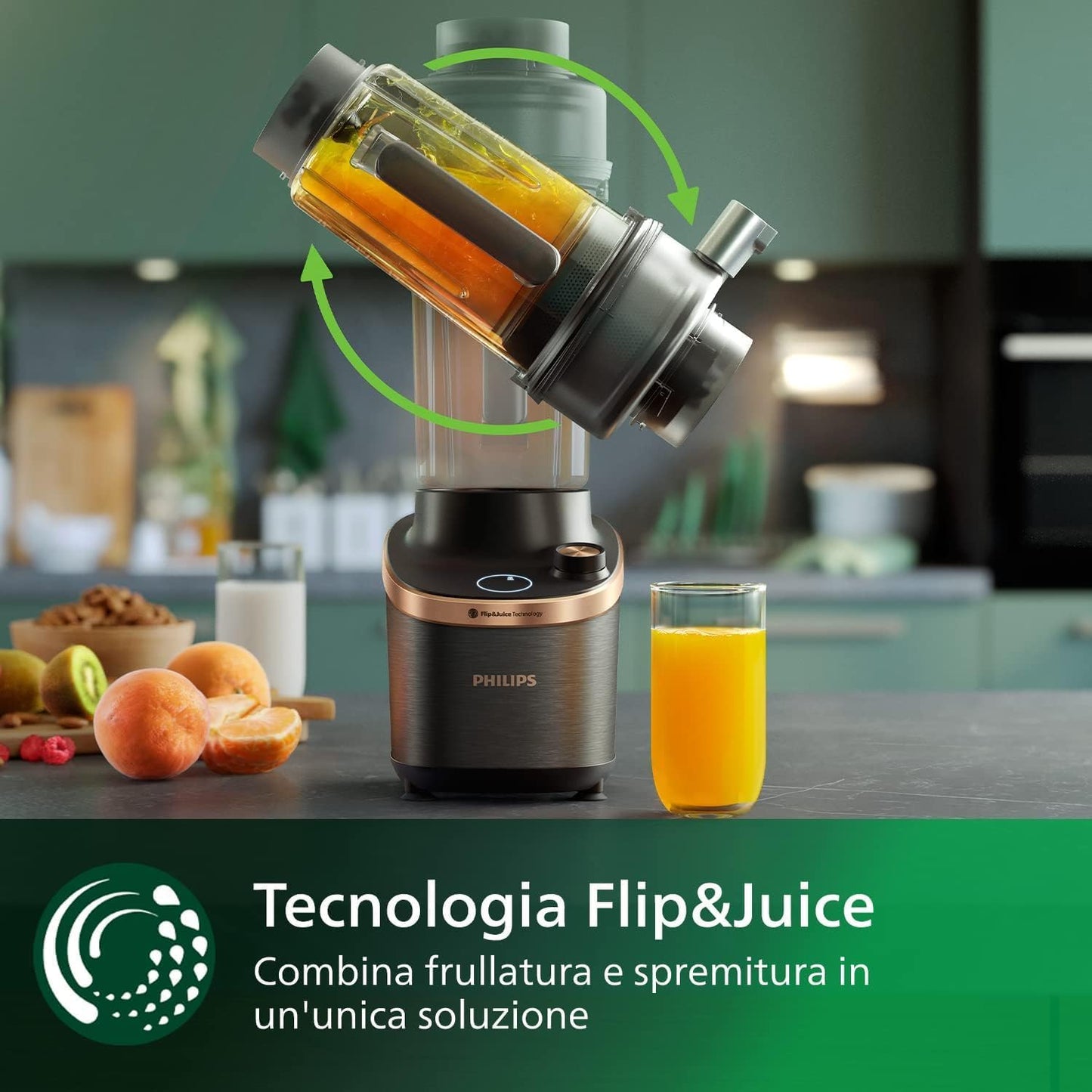 Philips Flip&Juice Frullatore ad alta velocità Serie 7000 con modulo spremiagrumi,(usato)