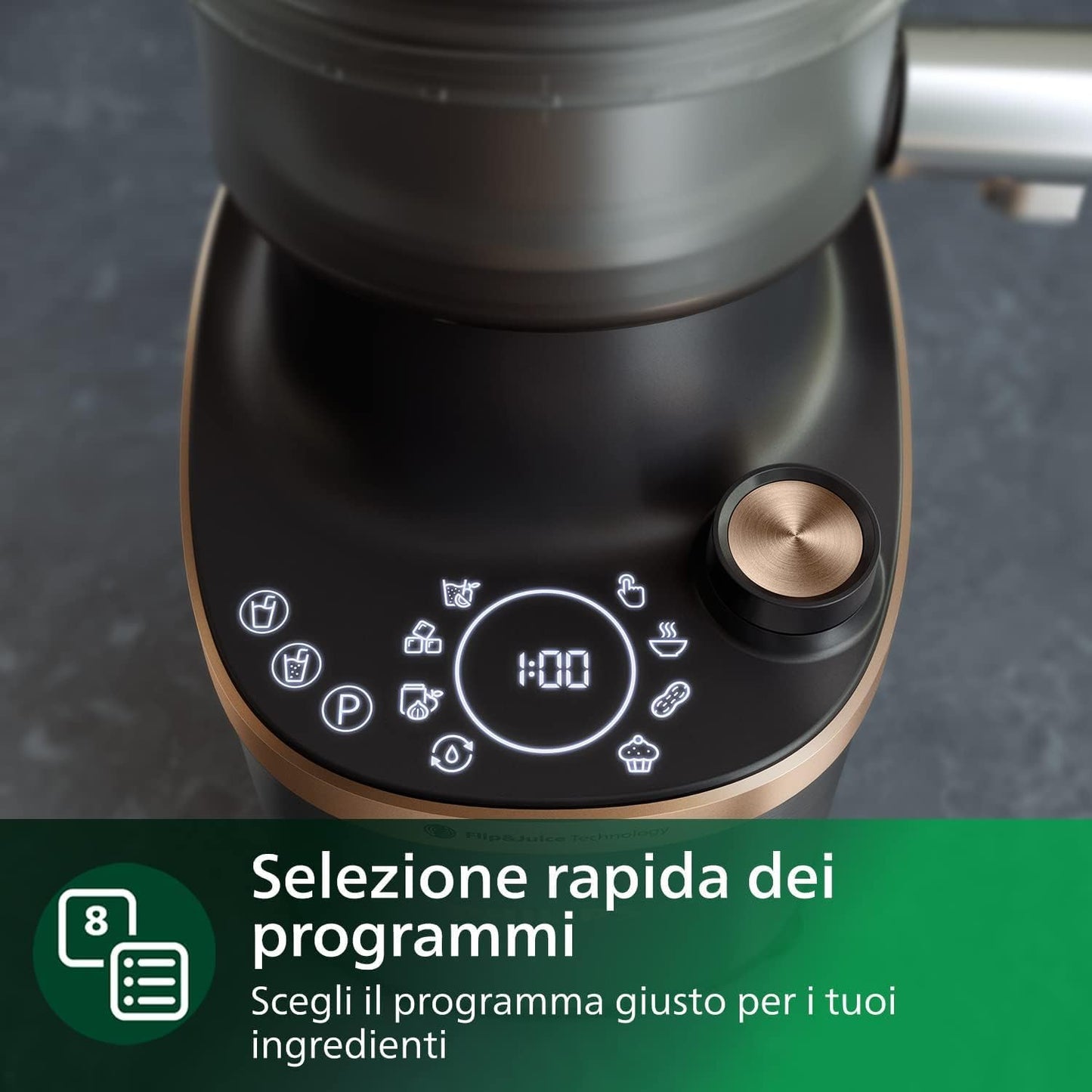 Philips Flip&Juice Frullatore ad alta velocità Serie 7000 con modulo spremiagrumi,(usato)