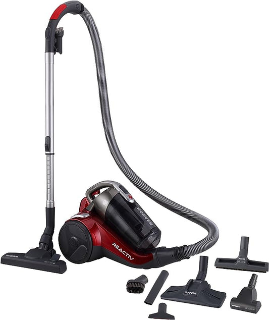 Hoover REACTIV RC81_RC25011 Aspirapolvere a Traino Senza Sacco, 800W, 2 Litri, 75 dBA, Ciclonico, Filtro Epa, Spazzola Parquet, Mini Turbo Spazzola, Rosso USATO/pari al nuovo